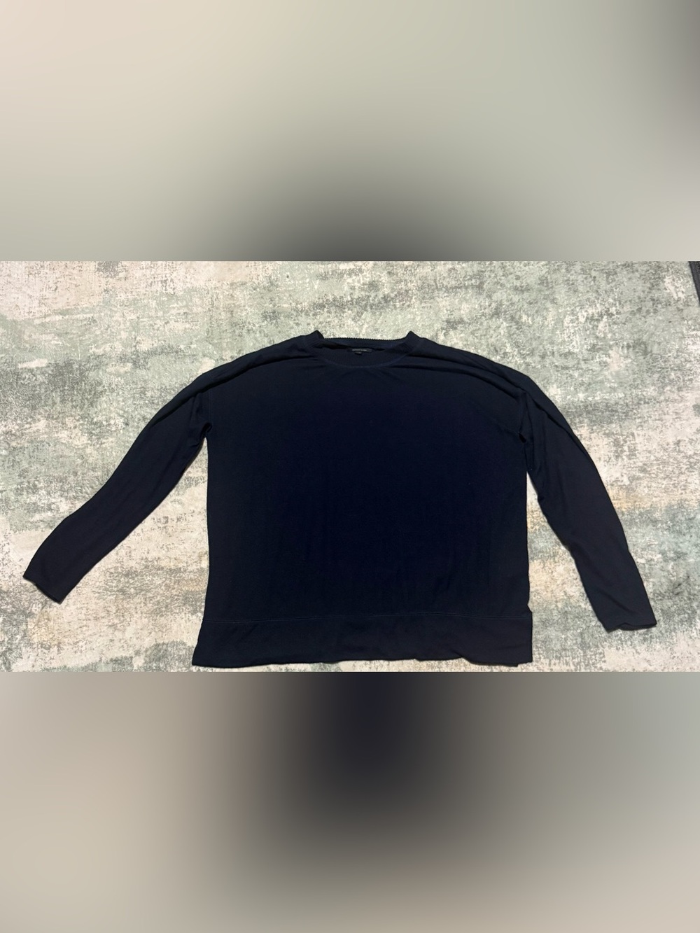 Lucky Brand Womens Navy Cloud Jersey Pullover Lightweight Stretch Sweater- Large